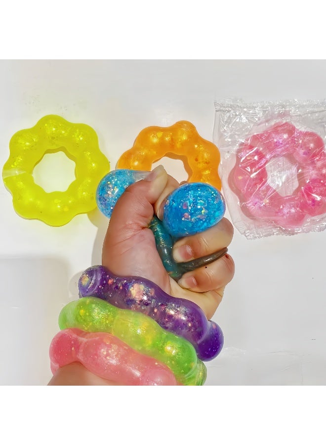 6PCS Stress Bracelet Sensory Toys, Soft and Elastic, Hand Exercise Balls, Sequined Stress-Relieving Toys Suitable for Boys, Girls, Children, and Adults - Image 5